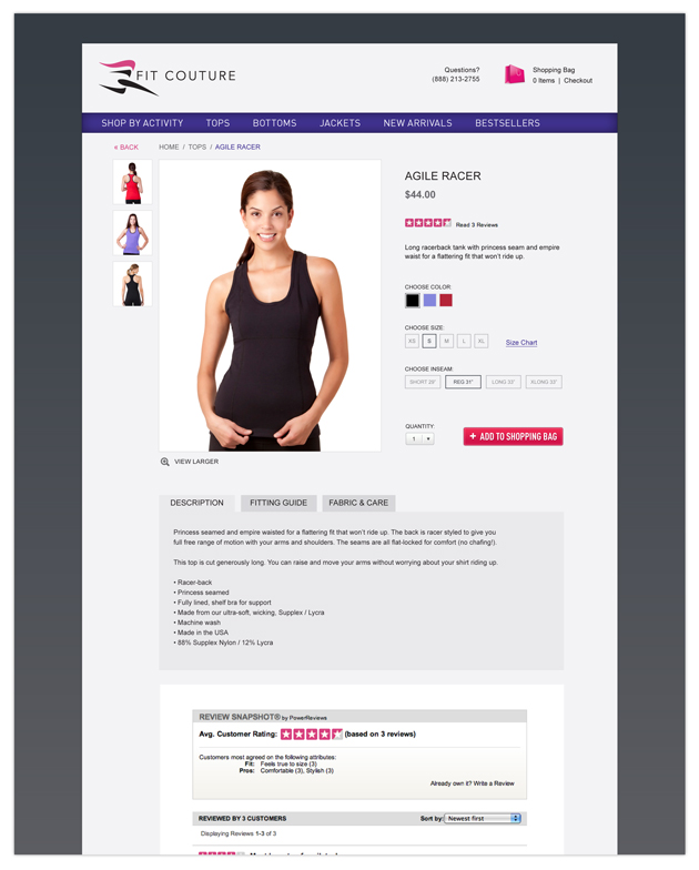 Fit Couture Product Page